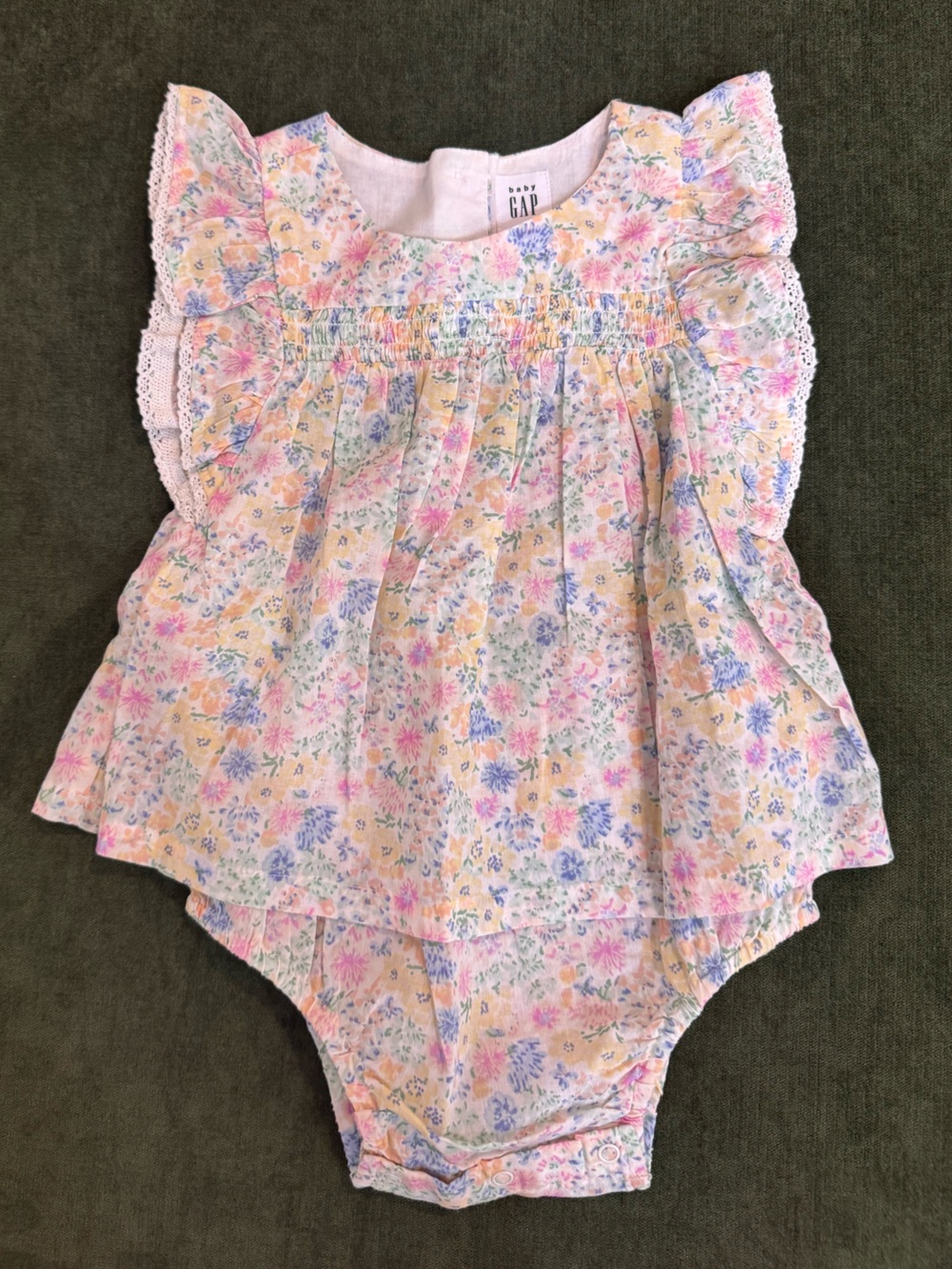 GAP Pastel Floral Smocked Baby Dress - Pink, Yellow, Lavender